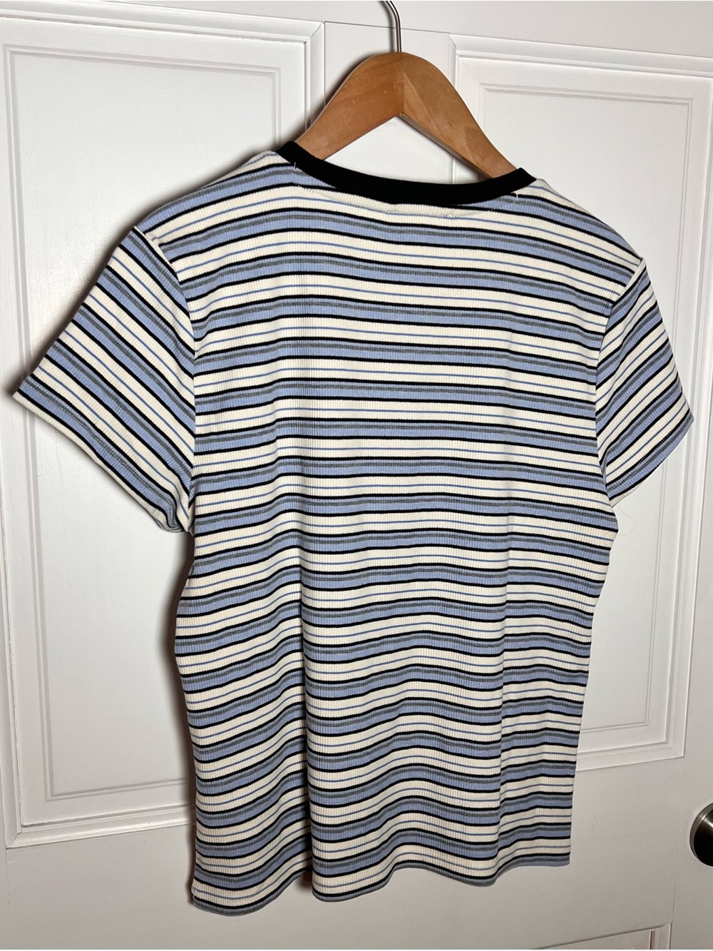Maeve Navy and White Striped Short-Sleeve Crewneck Tee - Picture 11 of 12